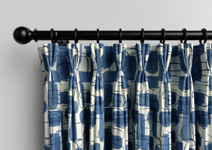 Meander, Navy - Made to Measure Curtains - Image 11